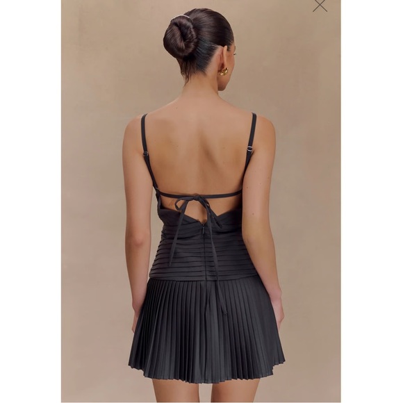 Meshki Black Strappy Mini Dress - Picture 2 of 4